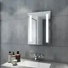 Bathroom Makeup Mirror Touch Switch Wall mounted Anti Fog White Light 500x700mm