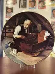 Norman Rockwell "Grandpa's Gift" Collector Plate 24k rim - Edwin Knowles 1987