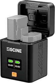 Dual USB C Charger Case for NP FZ100, Battery Charger with PD Fast Charging, OLED Screen, Compatible with A9 II A7R V A7R IV A7S III A7 IV A6600 A7C