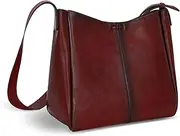 [HESHE] Leather Womens Handbags Shoulder Bag Totes Top Handle Bags Designer Satchel Ladies Purse with Long Shoulder Strap
