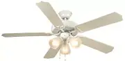 52" White Ceiling Fan With Light Kit 415919