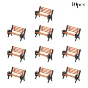 10pcs HO TT Scale Model Train Park Bench Set for Train Layout Decoration