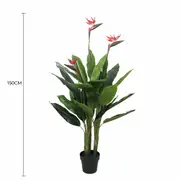 Artificial Bird of Paradise Plant 150cm (Red Flowers)
