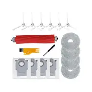 17pcs Accessories Kit For Q / P10 A7400rr Robot Vacuum Cleaner Main Side Brushes Dust Bags Mop Pad