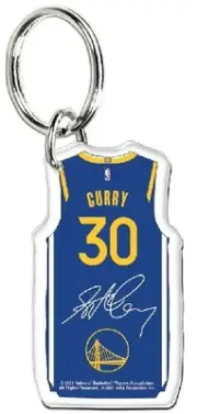 Official NBA Steph Curry Premium Acrylic Players Warriors Team Jersey Keyring!