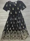 NWT Lularoe Large Elegant Amelia Dress Navy Blue Velvet Gold Ombre Holiday