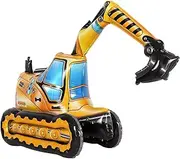 Large Excavator Balloon,25 Inch Self Standing 4D Foil Construction Balloon,Digger Engineering vehicle Balloon for Kids,Construction Birthday Party Supplies for Construction Theme Party Decoration