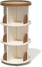 PP Plastic Storage Rack Small Corner Bookshelf Revolving Design Bookshelf Toy Storage for Kids Bedroom Living Room
