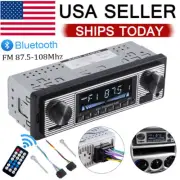 Single Din Bluetooth Vintage Car Stereo FM Radio USB Audio Receiver MP3 Player