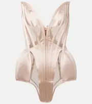 [Mugler] Mugler Mesh corset bodysuit AU 14 pink