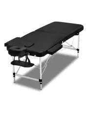 [Zenses] Portable Aluminium 2 Fold Massage Table 70cm in Black