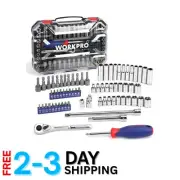 70-Piece Chrome Vanadium Socket Set with Quick Release Ratchet, Compact Design