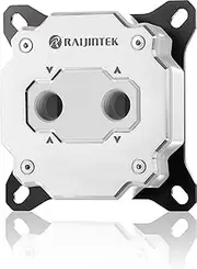RAIJINTEK FORKIS Elite White CPU Water Block, Full Copper, Nickel-Plated, 3D Micro-Fin Design, G1/4” Threads, Mirror-Polished Base, High-Performance Liquid Cooling (0R40B00273)