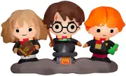 Gemmy Airblown Harry, Ron, and Hermione w/Cauldron Scene WB, 4.5 ft Tall