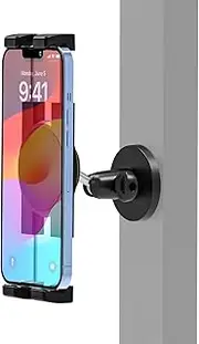 Gym Magnetic Phone Holder Mount, Magnetic Phone Holder for Gym Attach to Metal Surface with 360 Adjustable, for iPhone 16 15 Pro Max/ 14/13, Galaxy and More 4.7-6.9" Smartphones, Alloy Base and Joint