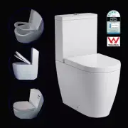 450mm Raised Height Back to Wall Toilet Suite Glazed Ceramic Soft Close Seat