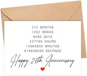 Happy 26Th Anniversary Card - 26 Year Wedding Anniversary Card Gifts - Idea for