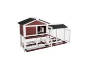 YES4PETS Double Storey Large Rabbit Hutch Guinea Pig Cat Cage , Ferret Cage With Pull Out Tray