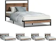 ALFORDSON Metal Bed Frame with Headboard King Single Size, Minimalist Bed Base Platform with Reinforced Steel Frame, Industrial Style Mattress Foundation with Rust-Resistant Finish, Max 150kg