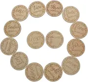 GLSTOY 12pcs Baby Milestone Cards Wooden Monthly Growth Recording Cards for Photo Props Commemorative Birthday Milestone