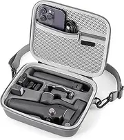 Carrying Case for DJI OM 7/7 Pro Gimbal Stabilizer, Portable Shoulder Bag with Storage Compartments, Grey