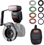 Yongnuo YN14EX II Macro Ring Flash Light Kit with Adapter Rings Color Temperature Filters Hot Shoe Mount Support M/TTL Flash + NAMVO Diffuser