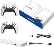Wireless Retro Game Console 40000+ Classic Games, 128G Plug & Play Video Game Stick with 23 Simulators, 4K High Definition HDMI Output, Dual 2.4G Wireless Controllers White