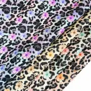 Soft Suede Leopard Print Leather Choose Color LEOPARD FLOWERS 1264, 0.9mm/2.25oz