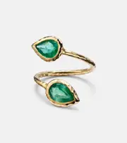 [Octavia Elizabeth] Octavia Elizabeth Moi and Toi 18kt gold ring with emeralds K gold