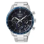 SEIKO 精工時尚三眼計時鋼錶 碳纖維紋路錶盤 SSB357P1 【WATCH ON-LINE STORE】