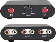 2-Way RCA Stereo Audio Switch Input Signal Source Switcher Selector Splitter Box