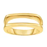 14K Yellow Gold Parallel Bar Design Fancy Ring, Size 7