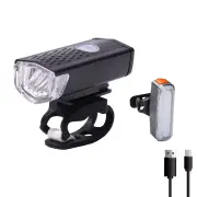 BIKIGHT Bicycle Light Set 300lm 3 Modes Bike Headlight Front Lamp 4 Modes Safety Warning Taillight USB Rechargeable Wate