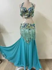 Costume Belly Dance Egypt bra & skirt & accessories orginal handmade