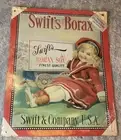 Swift & Company U.S.A Swift Borax Tin Sign Advertising Swifts Borax Soap JD