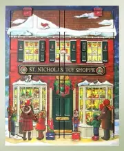 Byers' Choice Musical Wooden Advent Calendar Adventkalender St Nick's Toy Shoppe