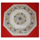 12" Marble Corner Side Table Top Handmade floral handicraft Inlay Home Decor