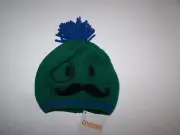 Gymboree Boy Beanie Hat Mr. Magician Moustache Green/Blue Size 2T-3T NWT