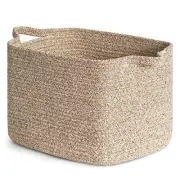 Woven Basket for Blankets, Shelf Basket for Towels, Books, Toy Light Brown