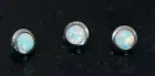 3 Pc 316L Surgical Steel 14g 4MM White Fire Opal Stone Dermal Anchor