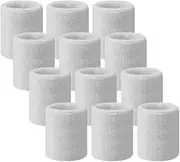 6 Pairs Sports Cotton Sweatbands - Elastic Wrist Sweat Band for Athletes