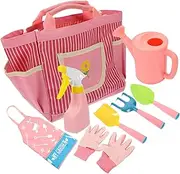 1Set Gardening Tools Set with Rake Shovel Watering Can Gloves Apron for Outdoor Play Safe and Fun Gardening Equipment for Boys