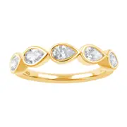 Bevilles 5 Pear Stone Ring with 3/4ct of Laboratory Grown Diamonds in 9kt Yellow Gold