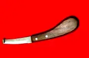 Hoof Knife Wooden Grip Chute Knife Grooming Hooves German Quality horse Right