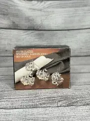 NEW GODINGER SILVER ART CO. PAUL REVERE SEALIFE THEMED NAPKIN RINGS SET OF 4