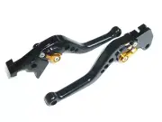 SUZUKI SFV650 GLADIUS 09-15 SHORT BLACK BRAKE AND CLUTCH LEVERS ROAD TRACK RACE
