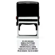 Personalised Self Inking Rubber Stamp Custom Business Name Address MAX 6 lines