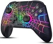 RJAD Switch Controllers for Nitendo Switch/OLED/Lite, Wireless Switch Pro Controller with 10 Colors Light, 1000mAh Rechargeable Switch Turbo Control with Vibration, 6-Axis Gyro, Turbo, Wake Up