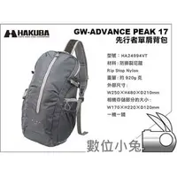 在飛比找PChome商店街優惠-數位小兔【HAKUBA GW-ADVANCE PEAK 17