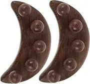 OFFIGAM 2pcs Handheld Wooden Facial Massager Facial And Head Massager 5-bead Crescent Shaped Acupoint Massage Tool Tools